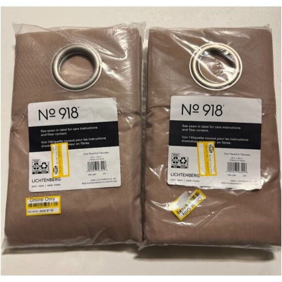 No. 918 Sheer Voile Grommet Curtain Panel Oatmeal 2Pk - Picture 1 of 3